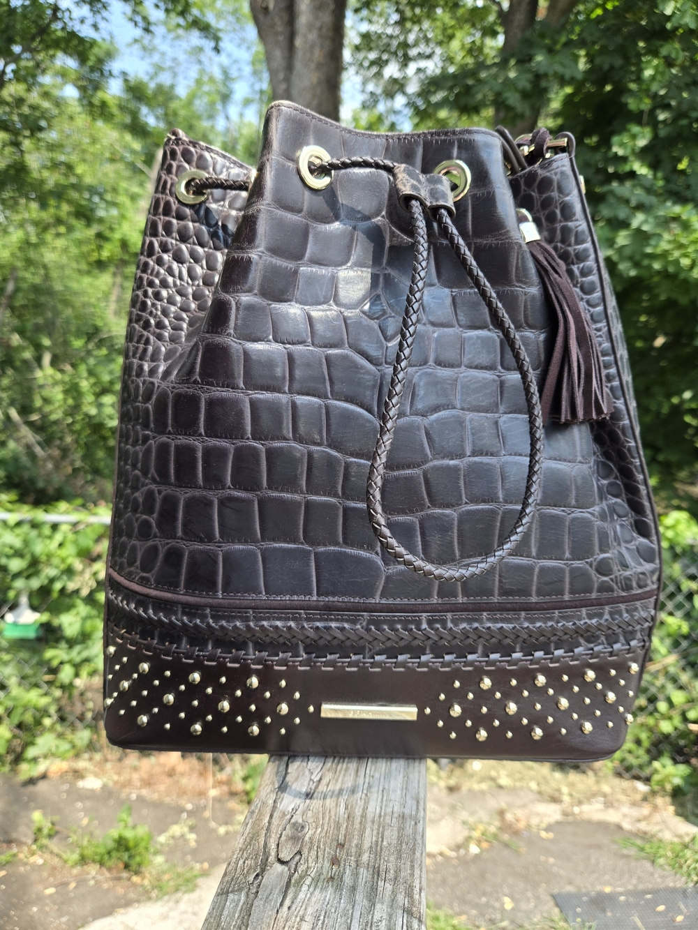Brahmin Marlowe Cocoa Dalloway Genuine Leather Satchel NWT - Picture 3 of 13